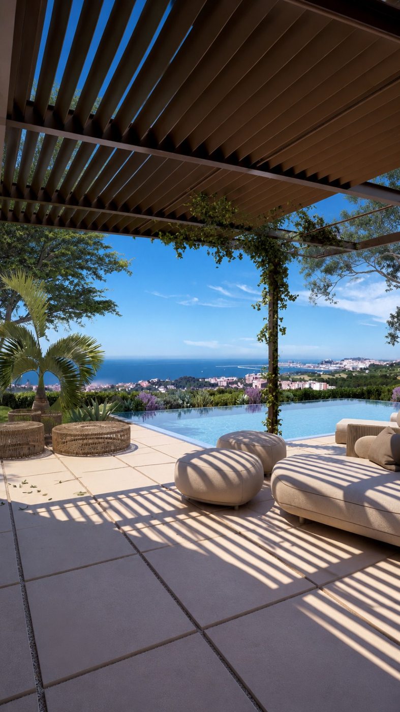 Utopia Living — terrazza con piscina e vista su Ancona